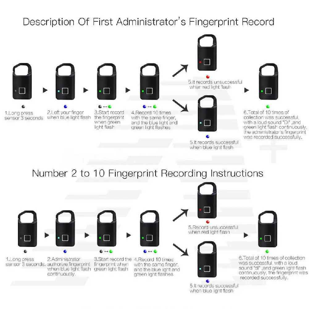 BEESCLOVER Портативный Смарт отпечаток пальца бесключевая с помощью приложения на телефоне для дверного навесного замка замок висячий замок 10