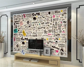 

beibehang mural Papel de parede 3d custom 3d mural wallpaper cartoon letter line restaurant background wall papers home decor