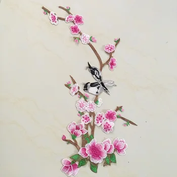 

Flower birds Patches Lace Fabric Embroidery Patches Lace Applique Motifs Scrapbooking Sew On for Craft Clothing