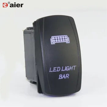 

1PC 20A 12VDC-24VDC SPST Waterproof Automotive Marine Rocker Switch Latching Type ON-OFF 5 Pin With Dual Blue LED