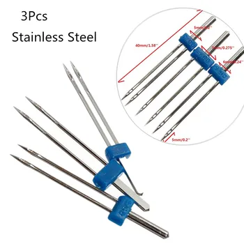 

3Pcs Double Twin Needles Steel Sewing Machine Needles Silver Needle Embroidery For Sewing Needle Metal Stainless Steel