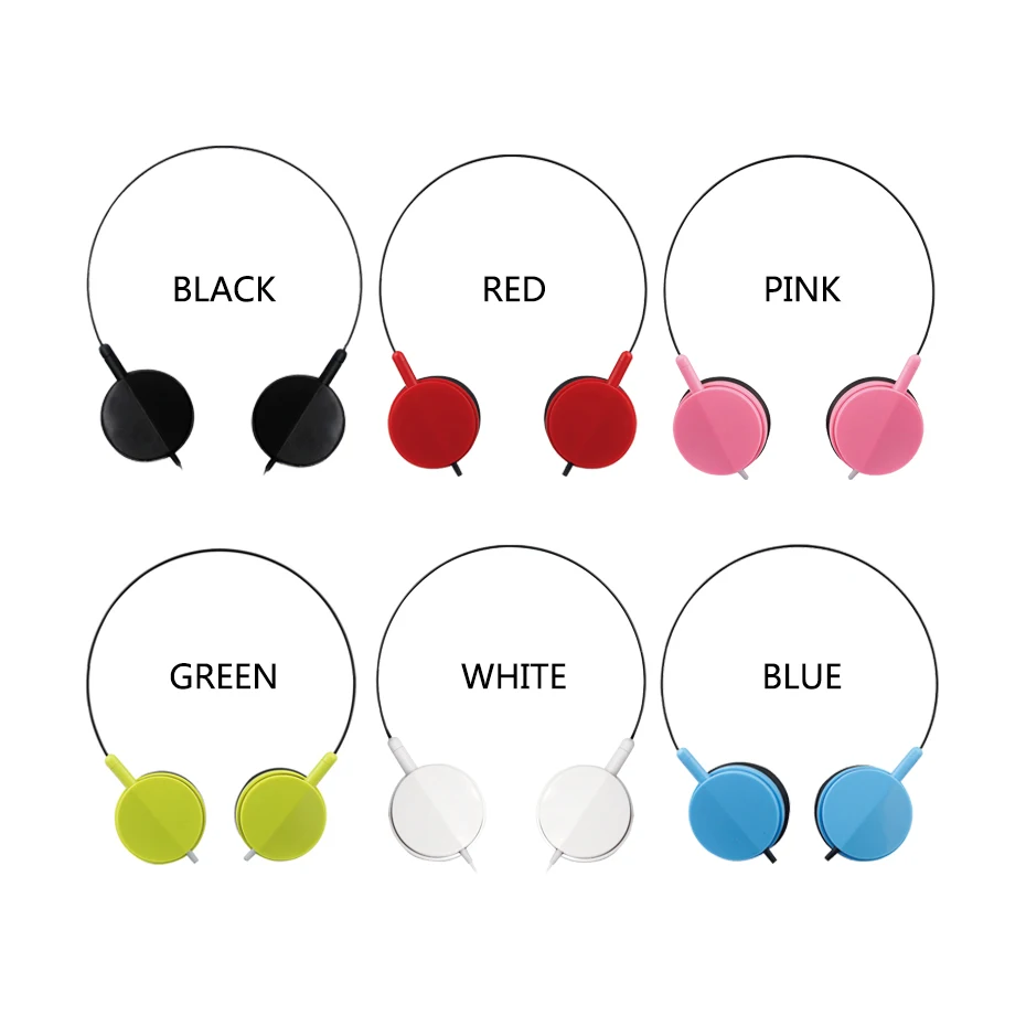 

Multicolor Wired Headphones On Ear Foldable Stereo 3.5mm For Kids Earphone 6 Colors Suitable for Running And Listening To Music