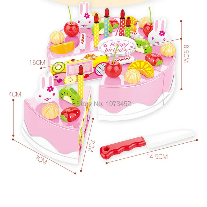 DIY ролевые игры резка День рождения фруктовый торт со светом кухонные игрушки игровой домик cozinha de brinquedo игрушки в виде угощений с оригинальной коробкой