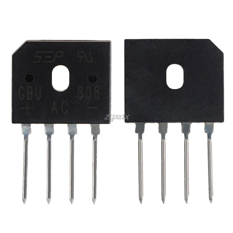 5 Pcs GBU808 800V 8A Single Phases Diode Bridge Rectifier IC Chip &