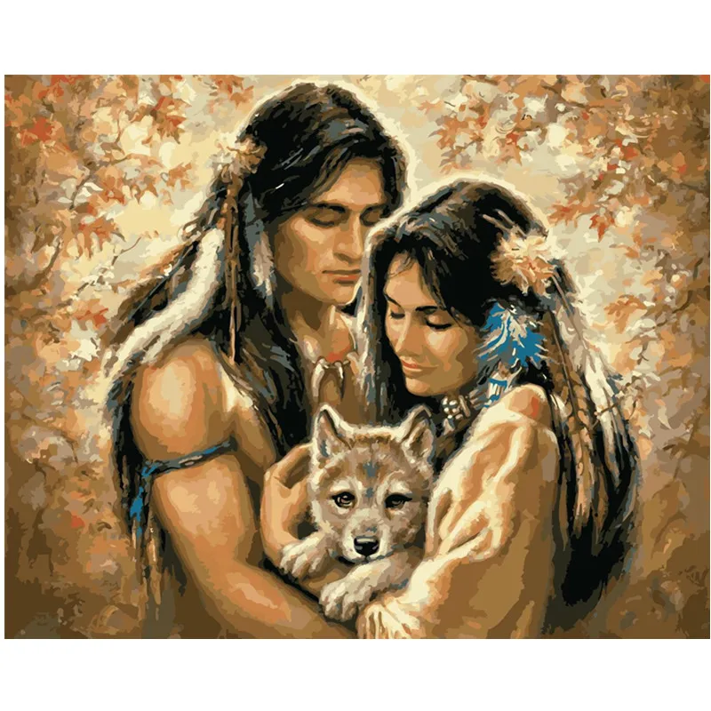 

Husband and wife figure DIY Digital Painting By Number Modern Wall Art Canvas Painting Christmas Unique Gift Room Decor 40x50