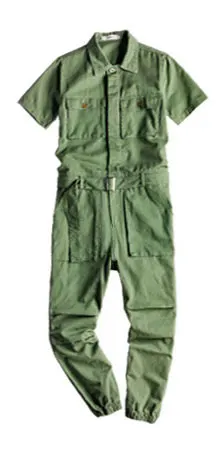 Японский ретро Рабочий костюм Летний комбинезон свободный мульти-карман хип-хоп Повседневные сиамские брюки красивый комбинезон - Цвет: Green