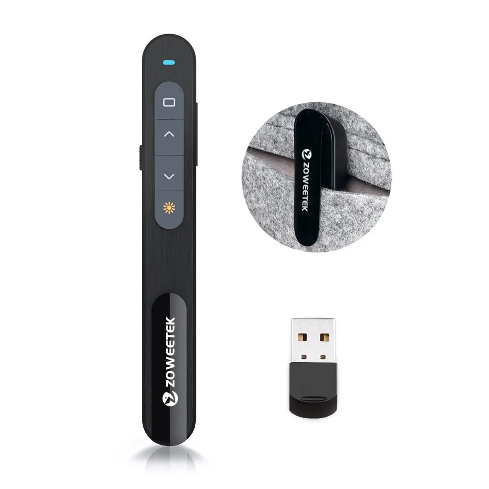 

ZWP02 USB Wireless Powerpoint Presentation RF Remote Controller PPT Presenter Red Laser Pointer Pen for Desktop LaptopHot