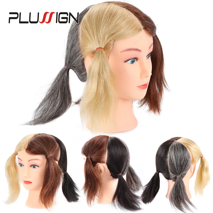 100 Real Human Hair Hairdressing Head Straignt Mannequin Training Cosmetology Manikin Doll Heads 4 Color On One |