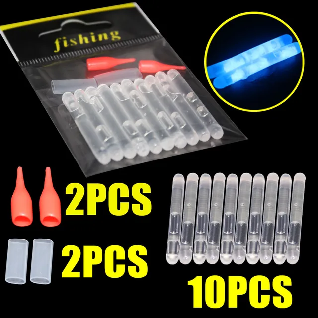 10pcs/bag 4.5*40mm fireflies for Fishing Float Fluorescent Lightstick Light Night Float Rod Lights Dark Glow Stick as photo