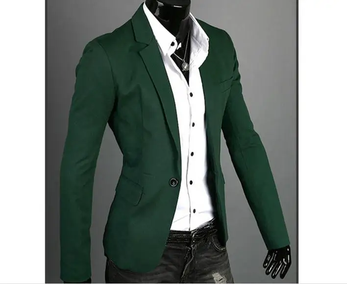 

M-3XL 2016 spring new men's fashion solid color basic models of high-quality single row of a buckle leisure suit jacket #682250