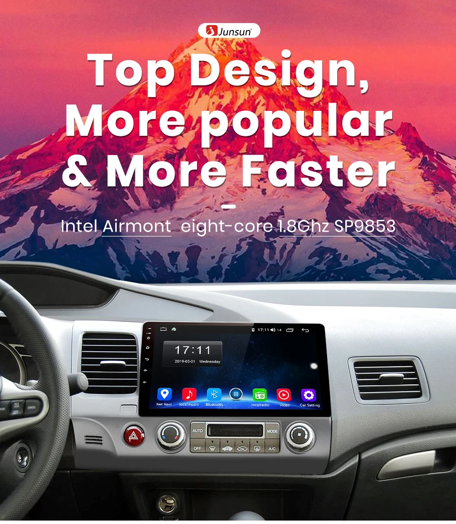 Flash Deal Junsun V1 pro 4G+64G CarPlay Android 9.0 DSP For Honda Civic 2006-2011 Car Radio Multimedia Video Player GPS RDS 2 din dvd 5 Flash Deal Junsun V1 pro 4G+64G CarPlay Android 9.0 DSP For Honda Civic 2006-2011 Car Radio Multimedia Video Player GPS RDS 2 din dvd 5
