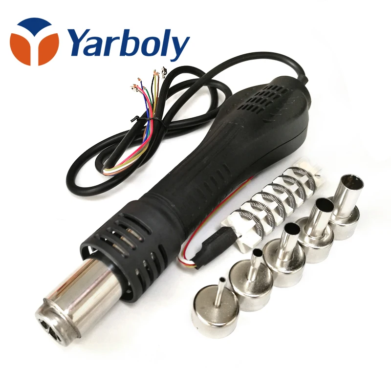 Hot air gun handle heat gun + Heater + 5 pcs BGA Nozzles for Rework Soldering Station 858 8858