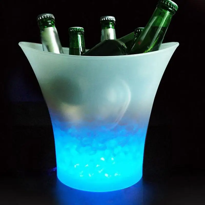 SOL светодиодный 5L светящийся светодиодный ведро льда синий светильник шампанское вино напиток охладитель льда для пива для KTV вечерние бар