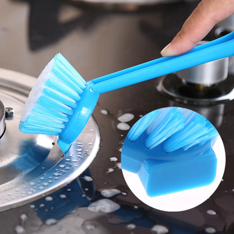Миска для мытья дома, 1 шт., многофункциональный инструмент для очистки посуды, чистящая поверхность, 360 градусов, волшебные кухонные принадлежности, пластиковая длинная ручка