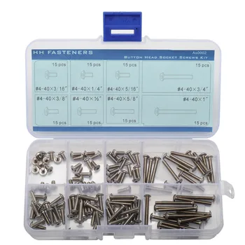 

#4-40 UNC Stainless Steel Round Head Socket Cap Screws Assortment Kit AS0002