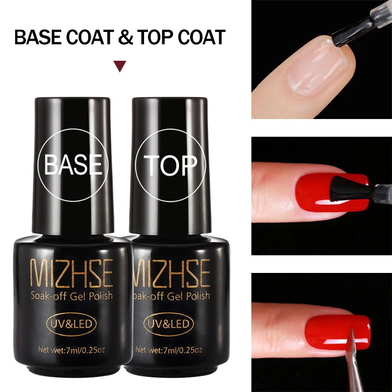 MIZHSE гель цветной Acrygel Esmalte Semipermanente светодиодный Гель-лак для ногтей 7 мл Краска геллак резиновая основа гель маникюр верхнее покрытие гель для ногтей