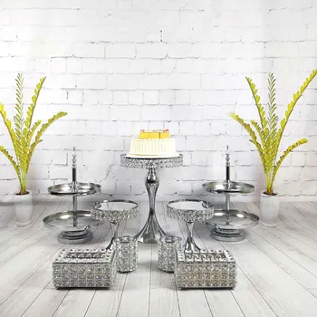 

7-10pcs/ set Mirror tray wedding dessert table decoration silver color