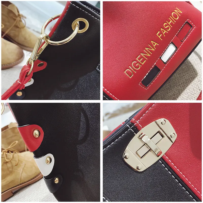  Luxury Handbags Women Bags Designer Womens Panelled Message Bag Female Leather Crossbody Bag Lock S - 32941648475