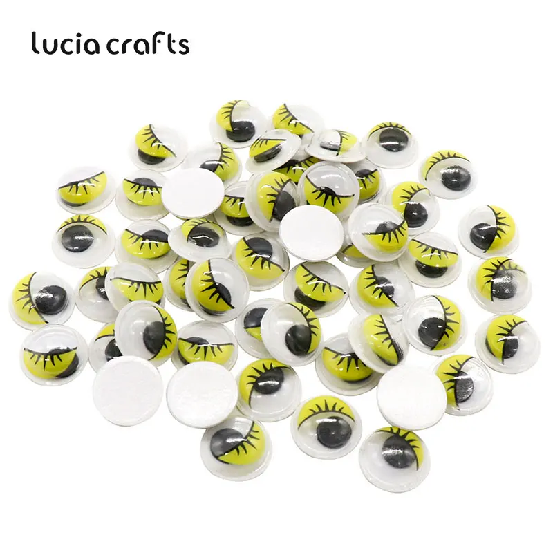 Lucia crafts 50 шт. 10 мм с ресницами Googly Wiggly Eyes самоклеящиеся пластиковые глаза скрапбук для кукольных игрушек аксессуары K0805