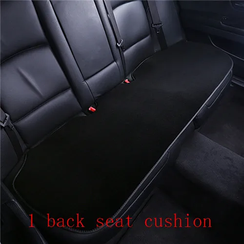 2 шт., подушка на переднее сиденье, зимний искусственный кашемир, чехол на сиденье автомобиля, универсальный,, чистый цвет, теплый плюш, квадратный коврик/1 задний коврик - Название цвета: 1 Back seat black