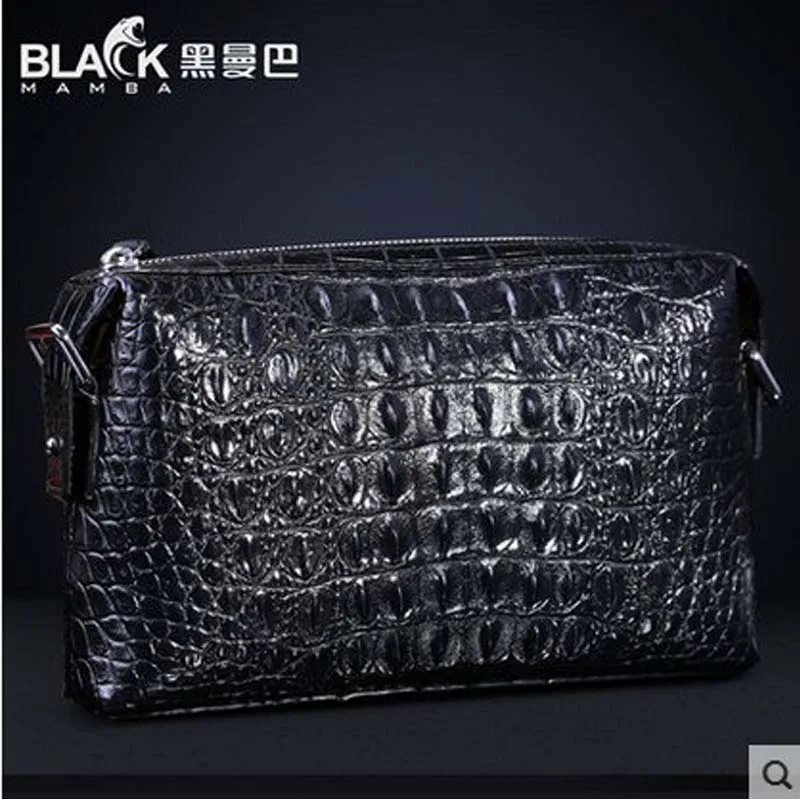 

heimanba crocodile men clutch bag business dinner cross section large capacity men bag Thai crocodile leather handbag male