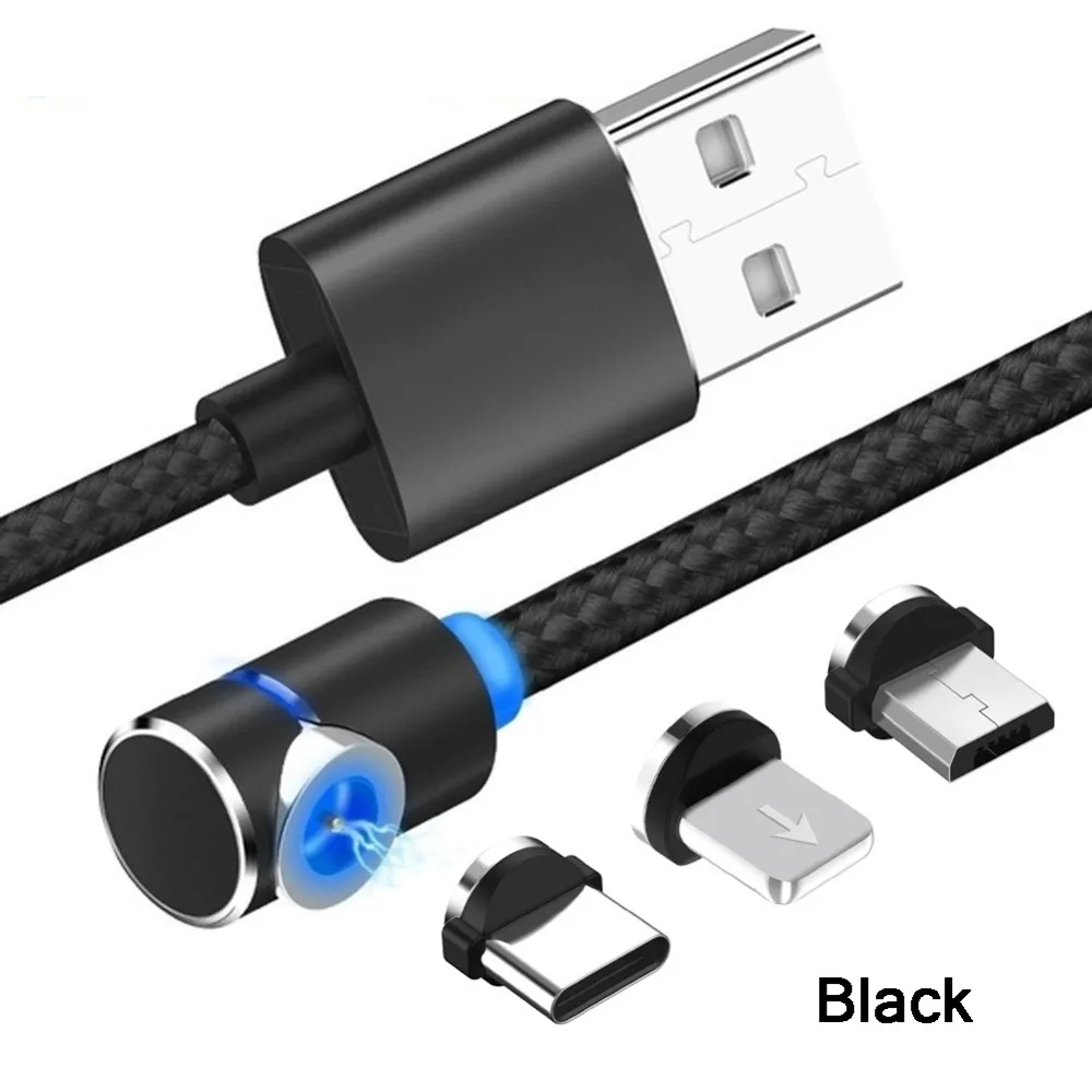 

Buyincoins (2M) Magnetic Charging Cable 90 Degree Angle Magnet Connector Micro USB Type-C High Speed Charge Cable #291775