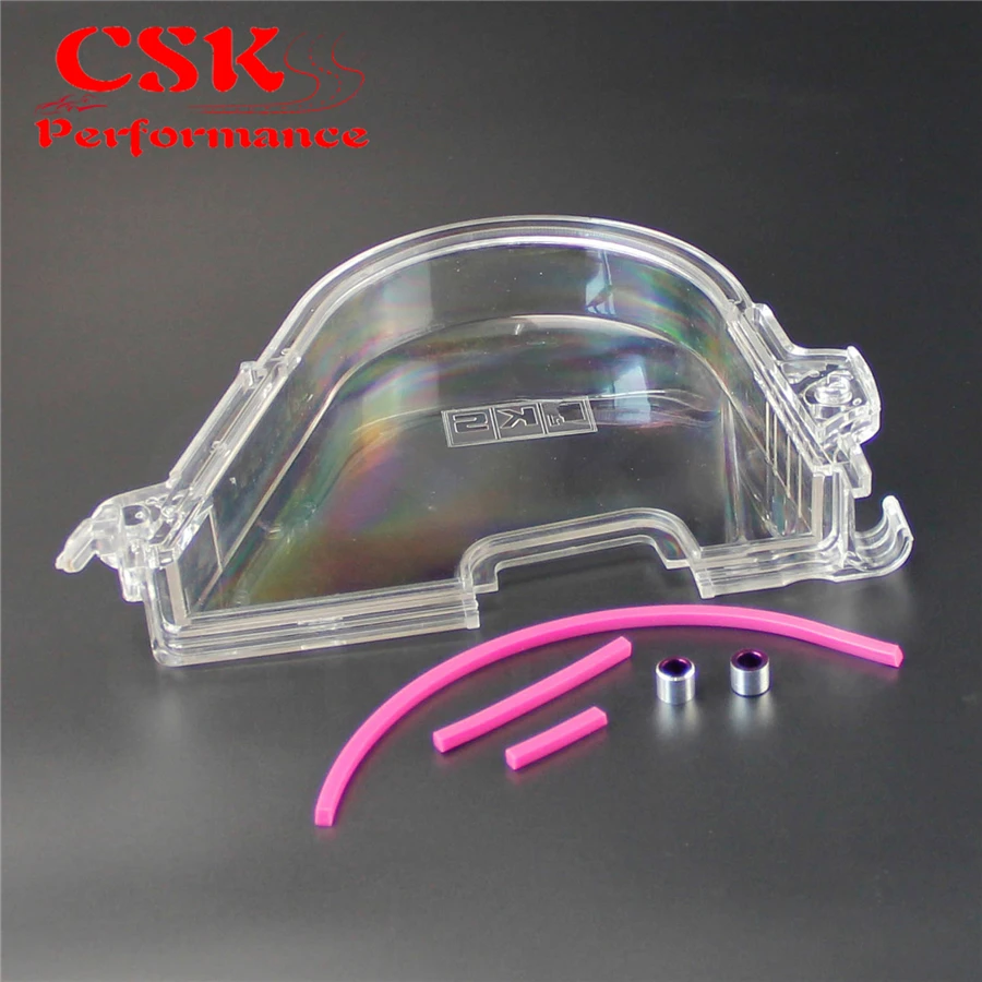 Clear Turbo Cam Pulley Gear Timing Belt Cover For Honda Civic 96 00 D15 D16Cin Engine from