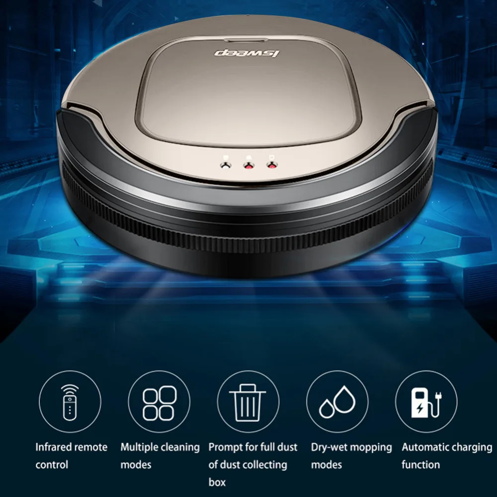 ISWEEP S550 Intelligent Robot Vacuum Cleaner 1000pA Wireless Vacuum Cleaner Robot Self Charging Home Cleaning Sweeper Mopping