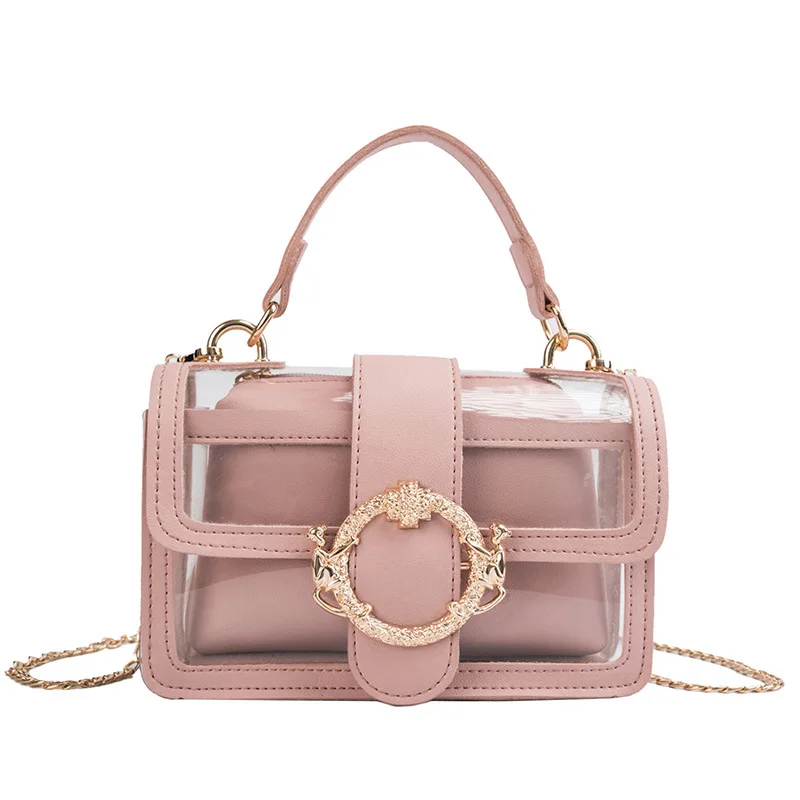 

Summer bag girl 2019 new fashion chain clear bag single shoulder slant Sling small bag