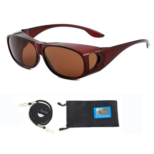 Солнцезащитные очки для фитнеса, поляризационные, подходят для близорукости, велоспорта, рыбалки, кемпинга, вождения, ультрафиолетовые спортивные очки, поляризованные линзы jp - Цвет: Brown bag