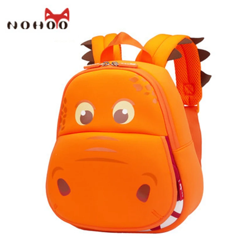 

NOHOO Zoo Backpack Baby Bag Waterproof School Bags for Teenagers Girls Cartoon Hippo Children School Backpack for Kids Boys