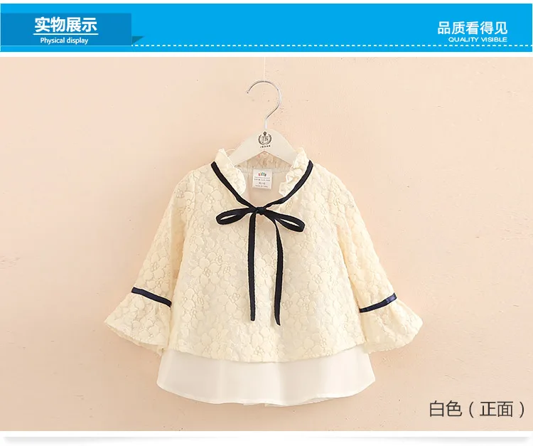 Children Bottoming Shirt 2018 Spring Autumn Kids Clothes White Solid Color Trumpet Long Sleeve T-Shirt For Girls 10 Years (3)