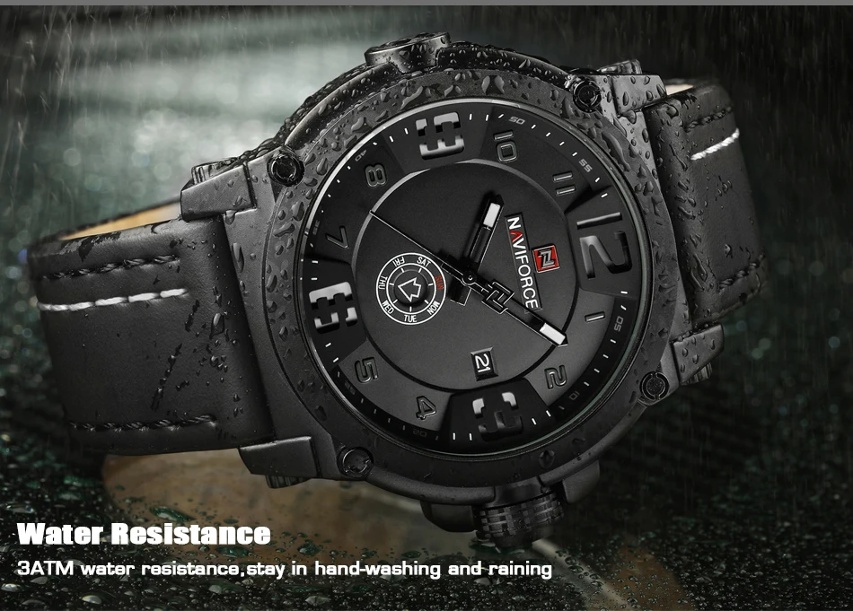 NAVIFORCE мужские часы лучший бренд класса люкс кварцевые часы военные аналоговые Мужские часы повседневные кожаные водонепроницаемые наручные часы