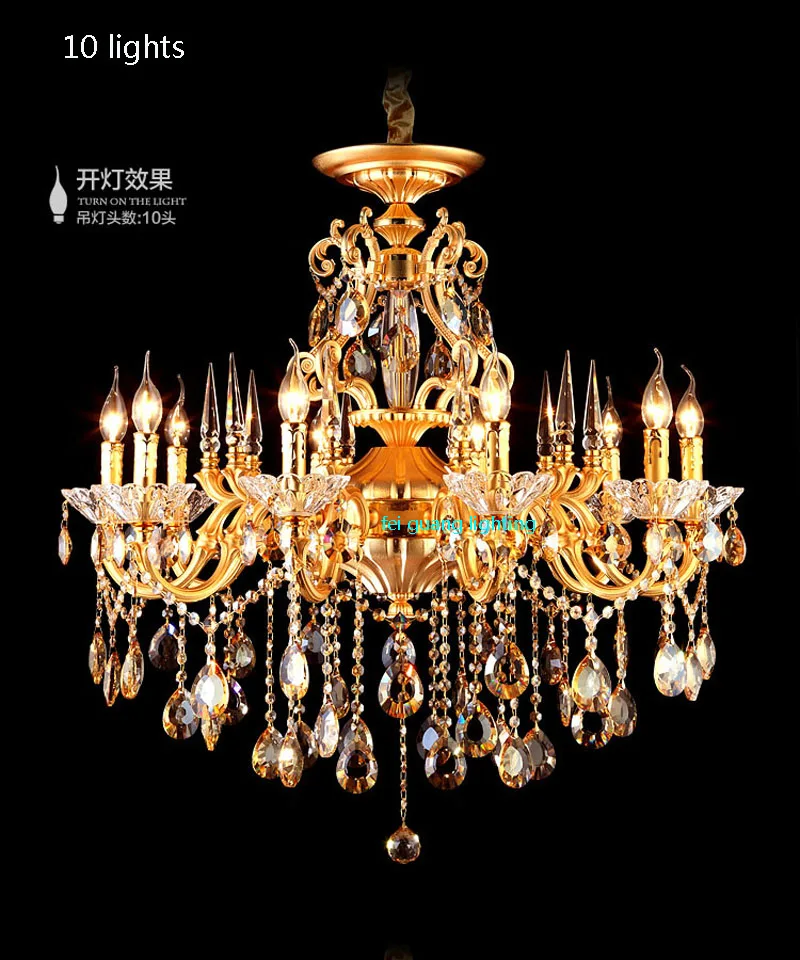 Золотая люстра, классический светодиодный хрустальный светильник, Потолочная люстра для гостиной, современная люстра, люстры