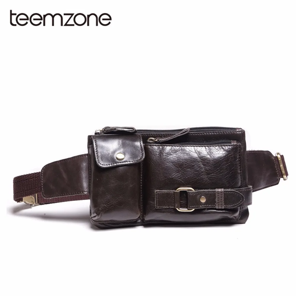 Teemzone Genuine Leather Waist Packs Fanny Pack Belt Bag Phone Pouch Bags Waist Pack Male Small ...
