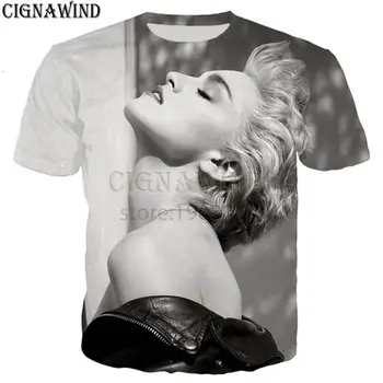

New arrive fashion singer madonna louise ciccone hip hop style t shirt men women 3D printed novelty summer tops