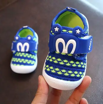 

New 0-2 years toddler baby shoes first walkers sport sneaker boys and girls Single shoes can make a sound Breathable