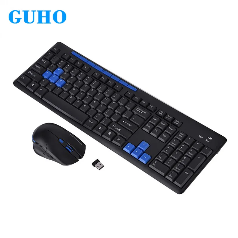 

GuHo Waterproof Wireless Gaming Keyboard and Mouse Combo 2.4G USB Blue Mause Mechanical Keyboard teclado y raton inalambrico