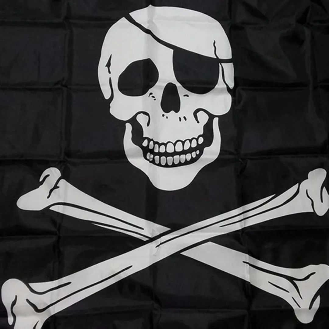 Mayitr Halloween Decor Skull and Cross Bone Sword Jolly Roger Pirate Flag 90x150cm