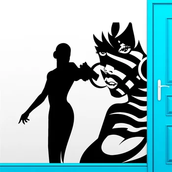 

Wall Sticker Vinyl Decal Super Sexy Black Girl Teen With Gun Cool Decor