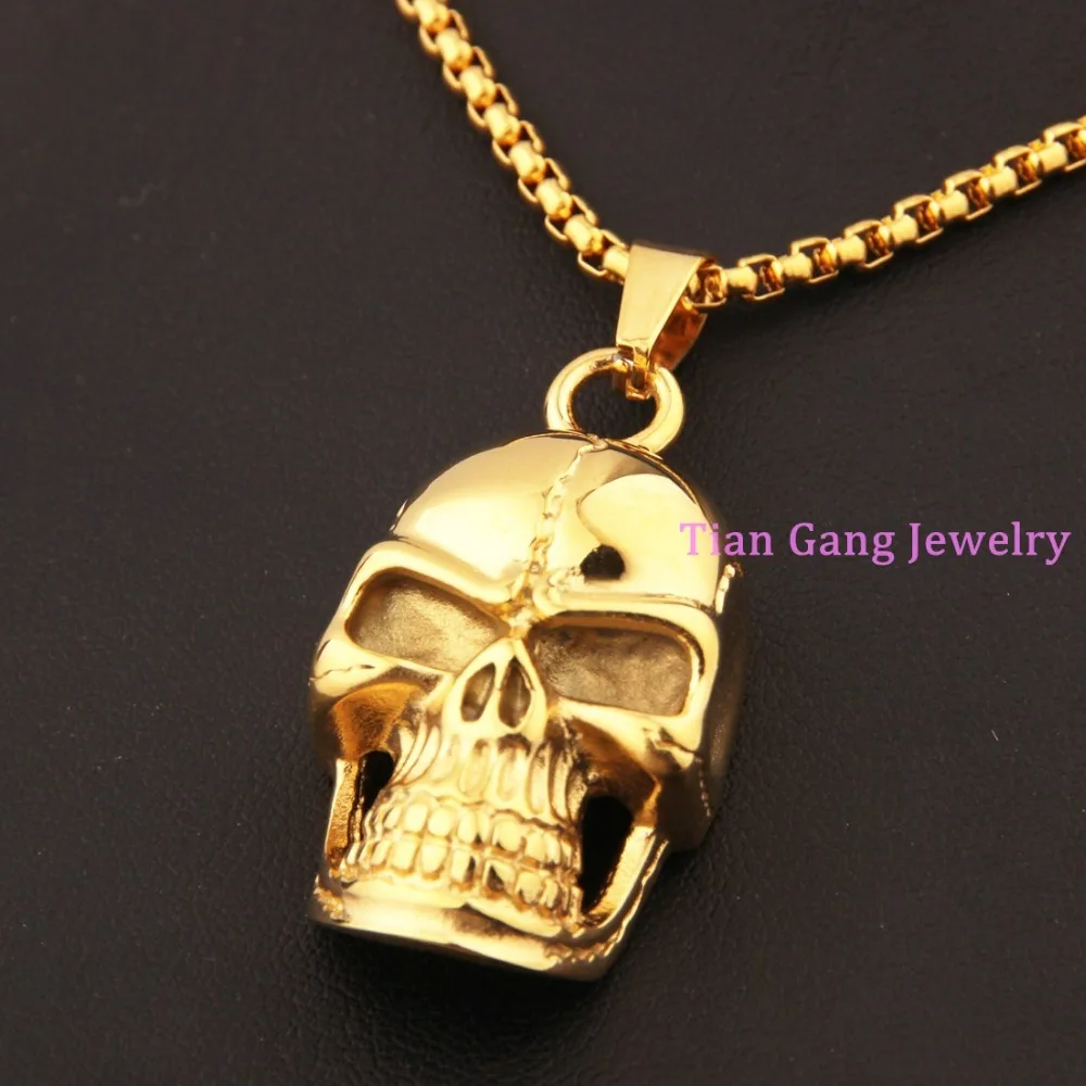 Wholesale&Retail Silver/Gold Fashion Jewelry Cool Skull Chain Men's