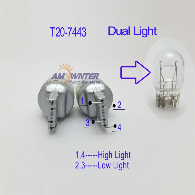 7444 T20 7443 led двойной светильник с функцией 7440 одиночный светильник Янтарный Желтый Белый Автомобильный тормозной светильник s лампы Красный Автомобильный светильник