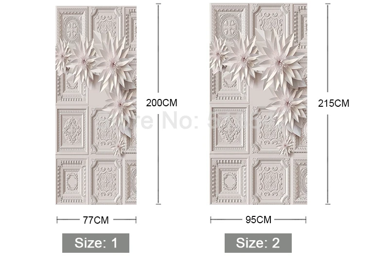 Европейский стиль 3D стерео рельефный цветок фото обои двери Стикеры Фреска гостиная спальня ПВХ водонепроницаемый винил обои 3D
