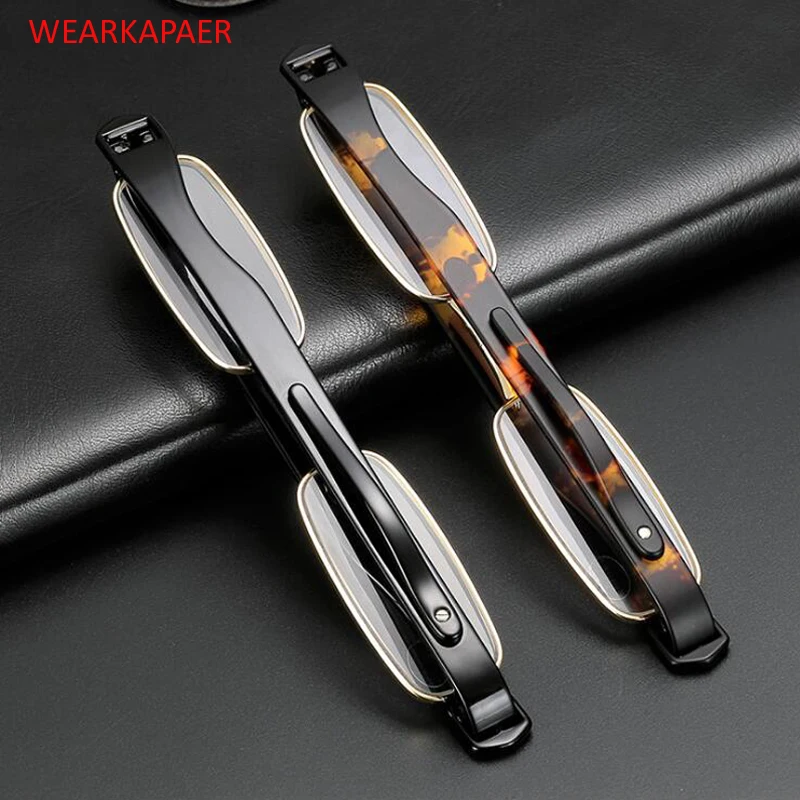 

WEARKAPER Rotate 360 Portable Anti-UV Folding Reading Glasses Men Women Optical Computer Glasses Spectacles Oculos Diopter 1.0-4