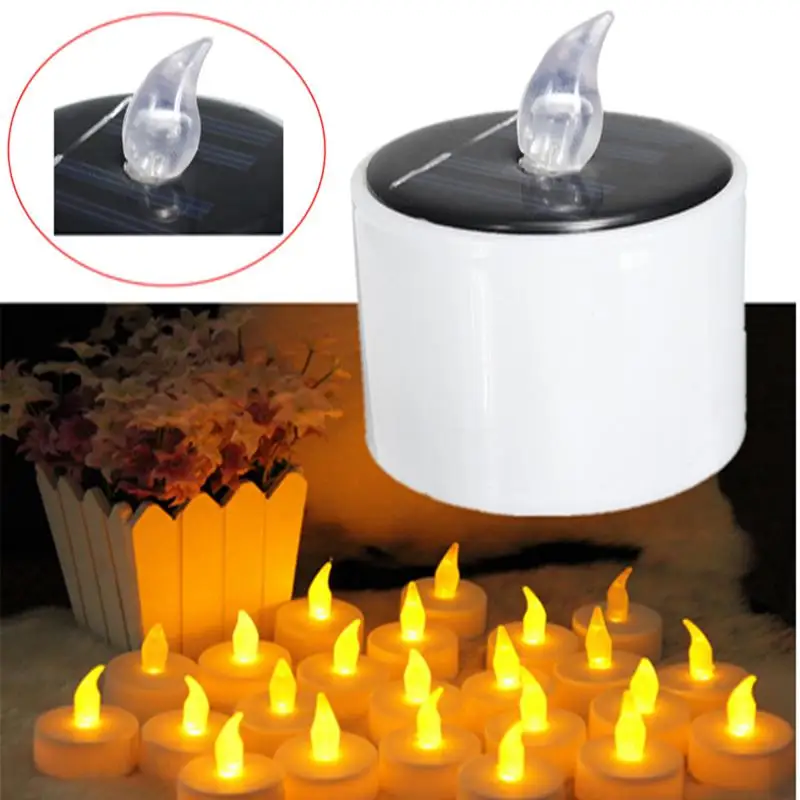solar powered led candle solar light led lamp cylindrical solar powered christmas candle