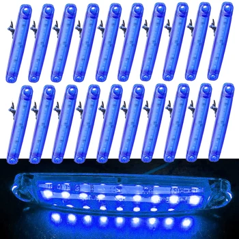 

20pcs Blue 9LED Bus/Truck/Trailer/Truck LED Lights Side Marker Light Waterproof 24V LED Light Tail Turn Signal parking indicator