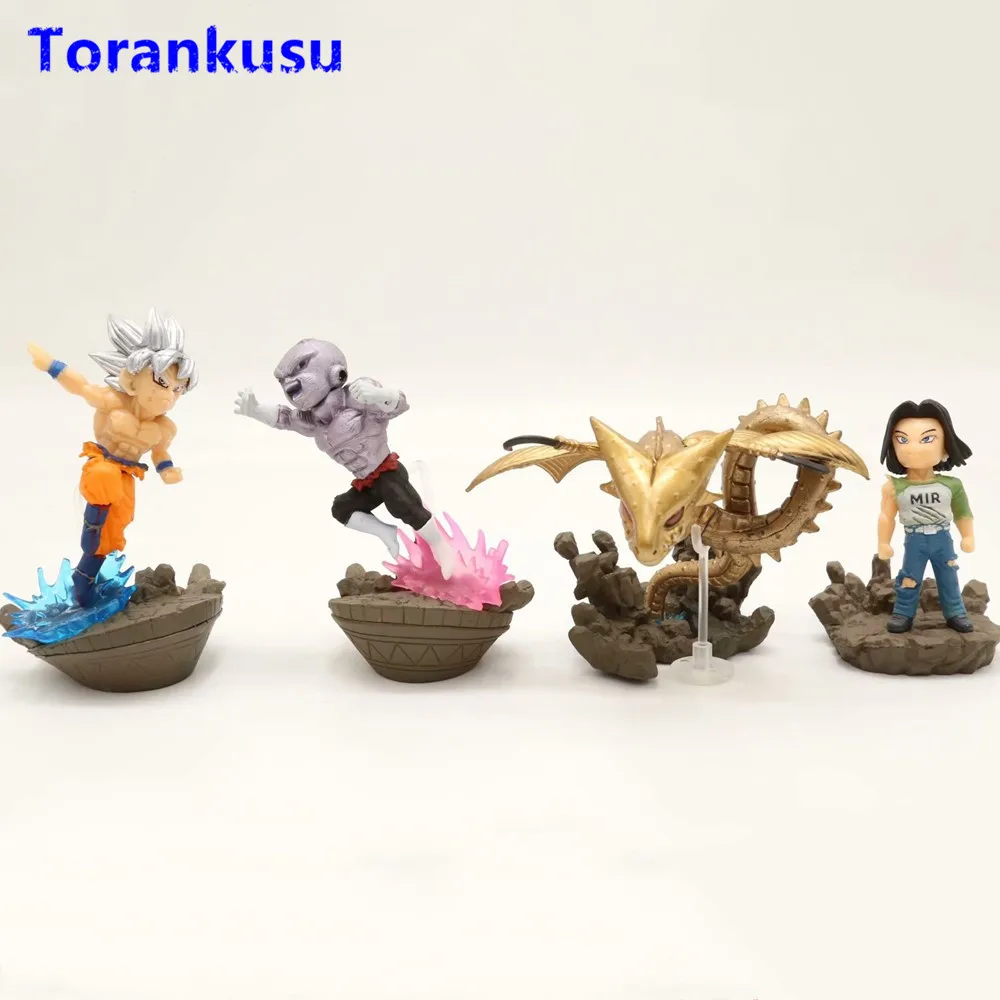 Dragon Ball Super WCD Goku Jiren Shenron Action Figures Hot Toys Anime Dragon Ball Z Goku Android 17 Figurine PVC 4pcs/set XP