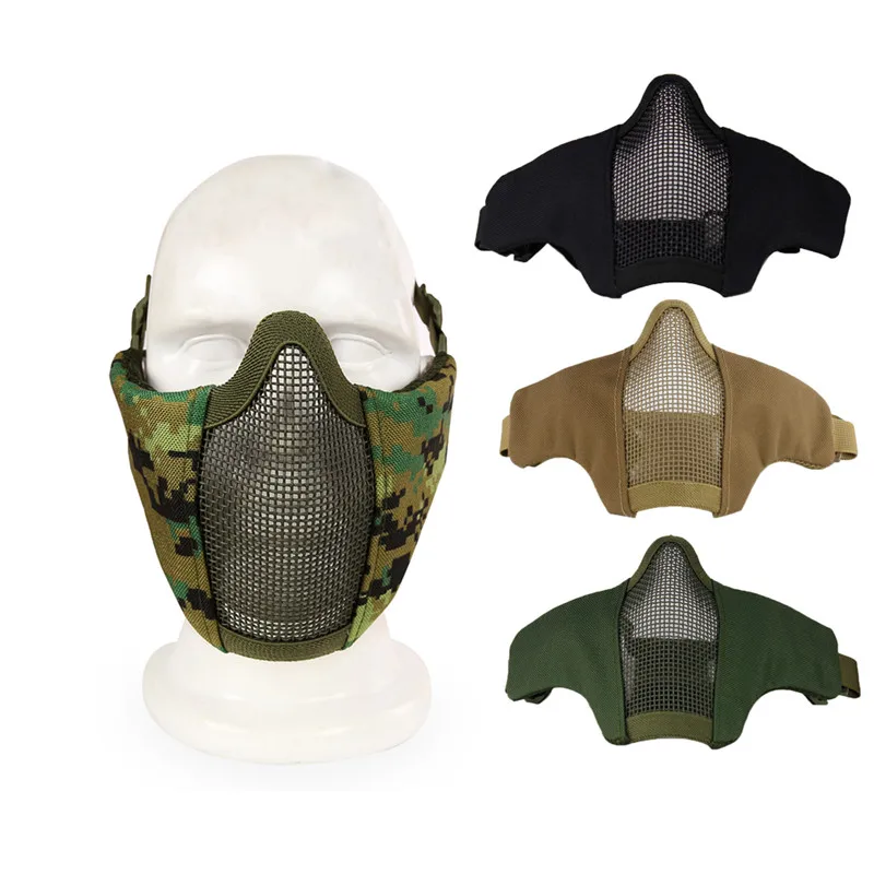 Airsoft Half Face Metal Steel Mask Net Breathable Masks Hunting