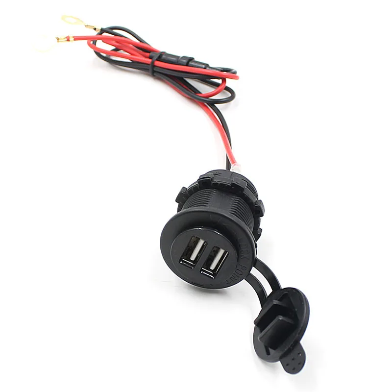 

kongyide 2018 HOT NEW 12V 24V 2 USB Motorcycle Car Cigarette Lighter Socket Charger Power Adapter Outlet Jul21