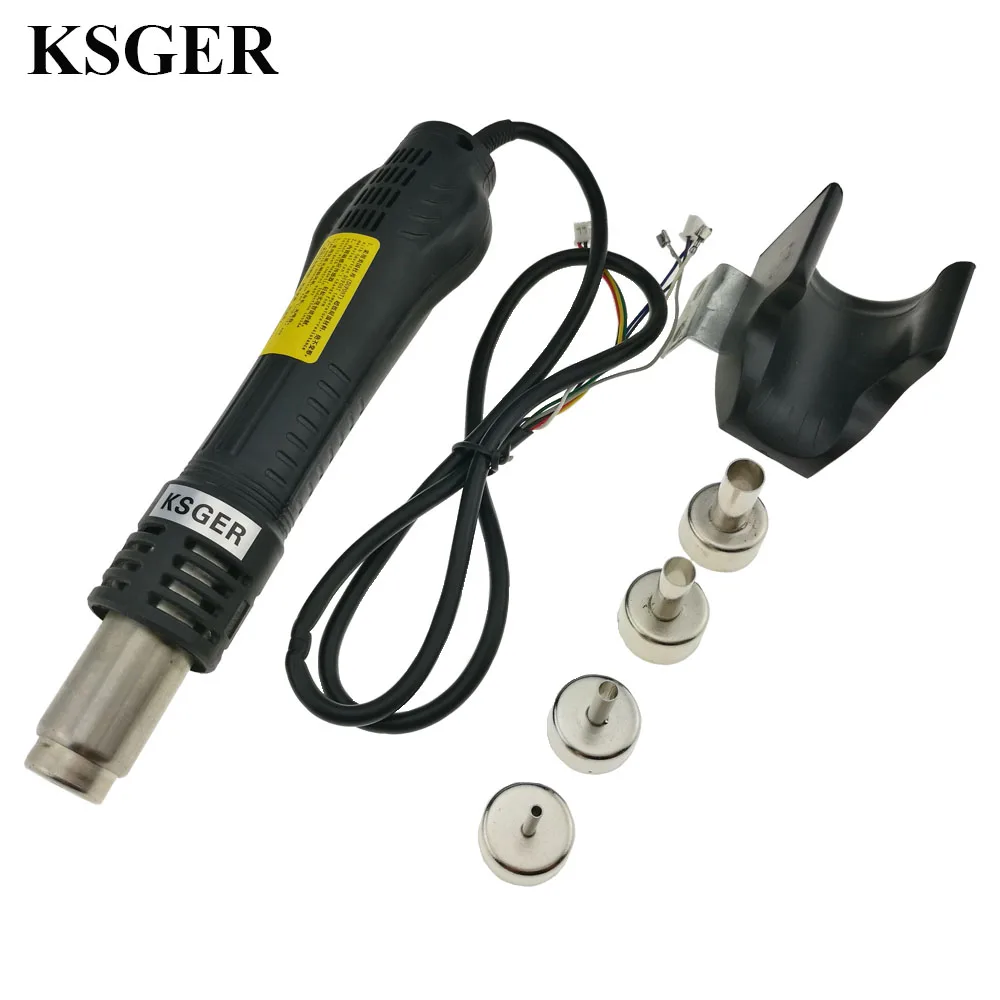 

KSGER Hot Air Gun Soldering Station Handle Nozzle Stand 700W 220V DIY Welding Tools Heating Elements STM32 Controller T12 Case